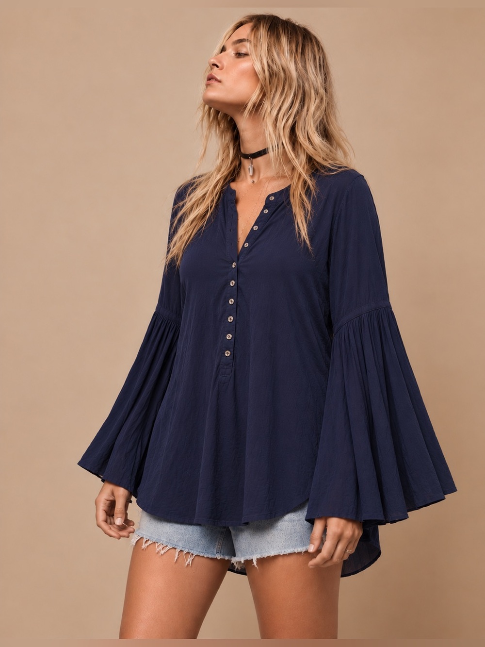 Free People Easy Girl Buttondown Tunic - Size Large